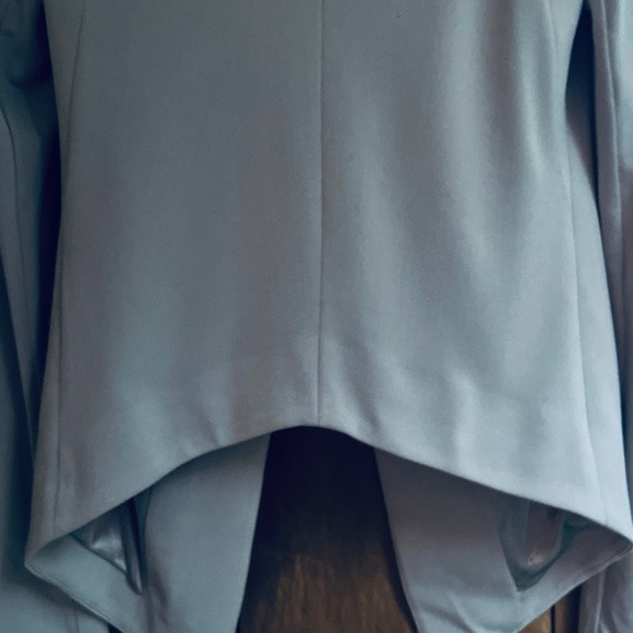 BCBGeneration Gray Open Front Colarless Tuxedo Blazer Jacket Long Sleeves XS - Picture 10 of 11